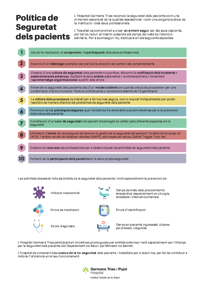 cartell política seguretat pacients